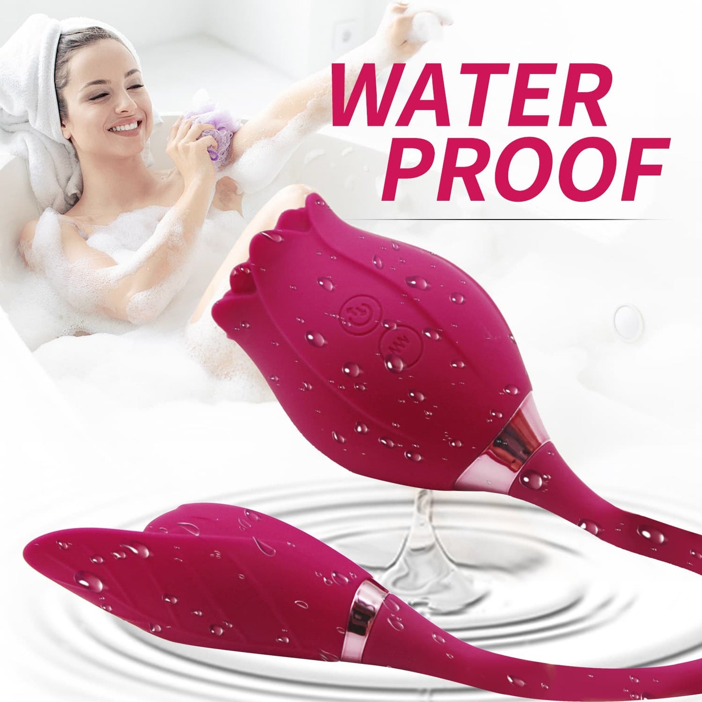 Rose And Leaf Silicone Female Clitoris Sucking Vibrator