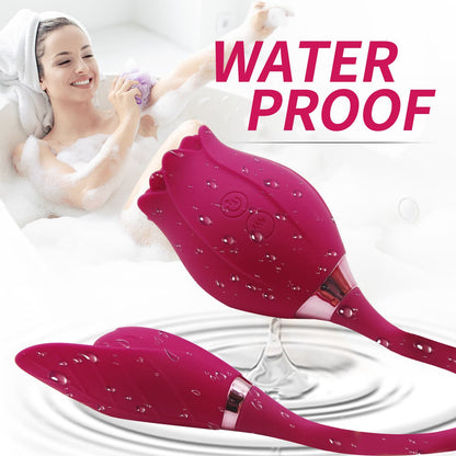 Rose And Leaf Silicone Female Clitoris Sucking Vibrator